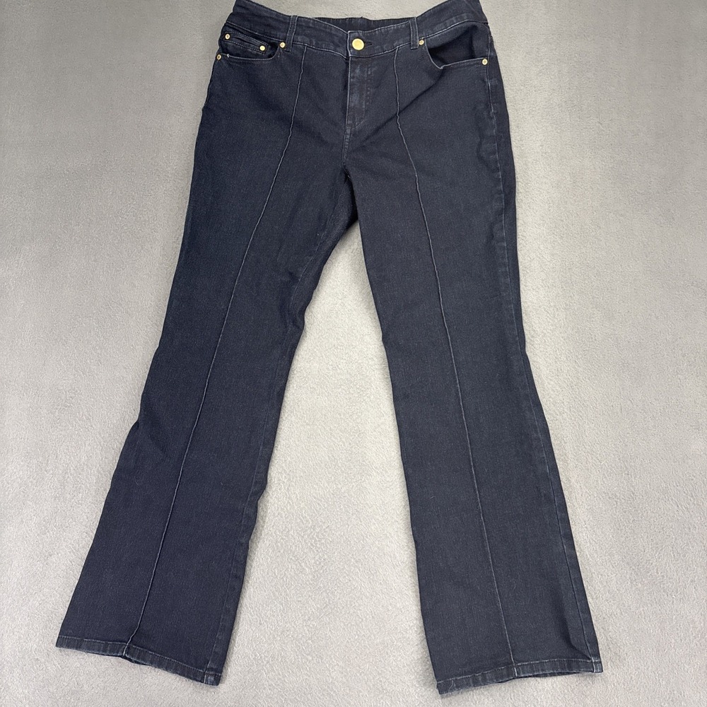 Black Label By Chicos Women's Jeans Sz 1.5 US 10Blue Front Seam Straight Pockets